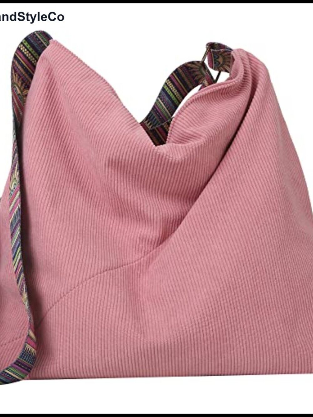 Women Corduroy Hobo Bag with Zipper Large Tote Anti Theft Crossbody Shoulder